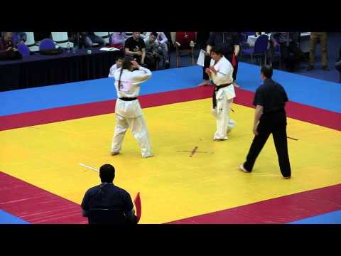 Хрипунова Анастасия -- Гулько Елена 09.03.14  Чемпионат Москвы по кёкусинкай каратэ