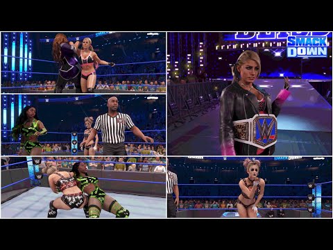 WWE 2K22 Smackdown: Nia Jax vs Alexa Bliss (w/ Naomi) - Alexa Bliss reveals a new persona