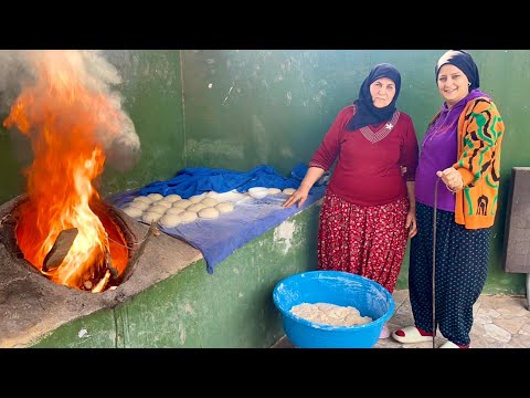 ODUN ATEŞİNDE 100 ADET KÖY EKMEĞİ YAPIMI 💫 SOĞUK HAVADA ZORLU KÖY YAŞAMI ~ DOĞAL YAŞAM