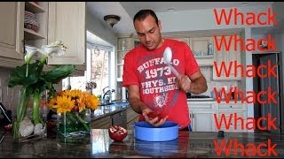 How to WHACK the seeds out of a pomegranate super fast!