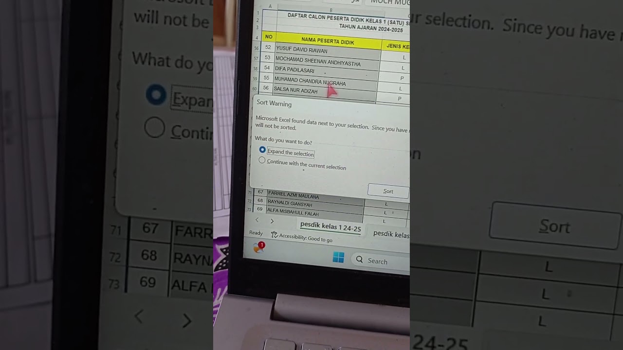 CARA MENGURUTKAN NAMA SESUAI ABJAD DI MICROSOFT EXCEL‼️ #cara #excel #UrutkanNama #AbjadExcel