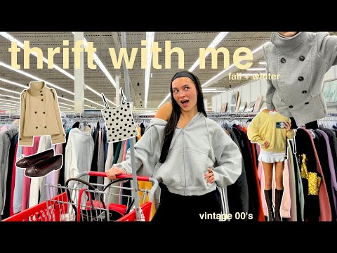 THRIFT WITH ME ☆ for the fall + winter (chic, vintage 00's, trench coats) pinterest inspired