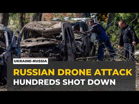 Russian defence ministry says its forces shot down hundreds of Ukrainian drones overnight