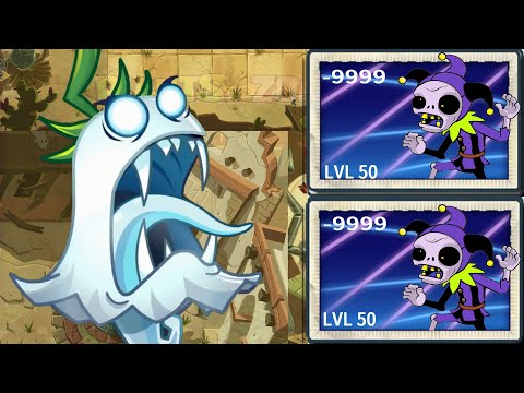 PvZ 2 Birthday Jester Level 50 Vs All Plants(Level 1 & Max Level)