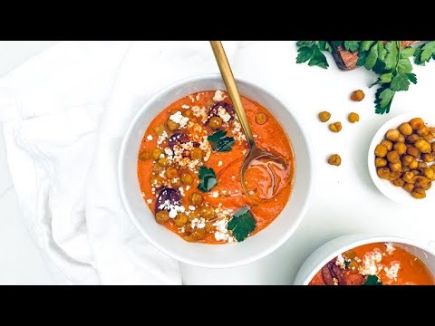 Gluten-Free Gazpacho and Crispy Chickpeas Recipe