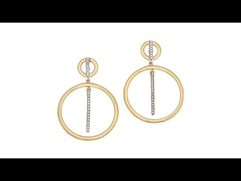 Technibond DiamondAccented Circle Stick Drop Earrings