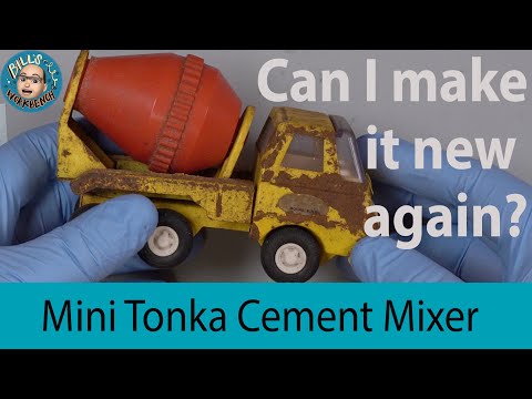 Repainting Mini Tonka Cement Mixer Restoration and rust removal.