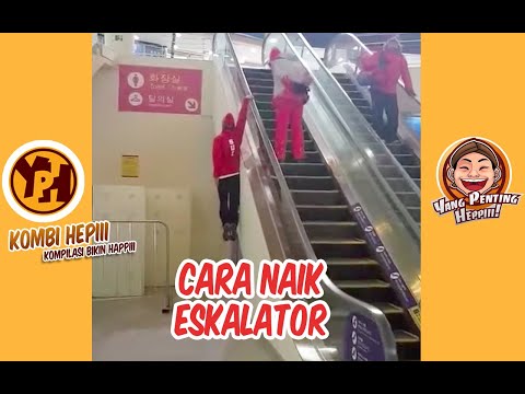 kombi-heppiii-cara-naik-eskalator