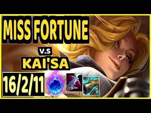 AFM (MISS FORTUNE) vs KAI'SA - 16/2/11 KDA BOTTOM ADC GAMEPLAY - EUW Ranked DIAMOND
