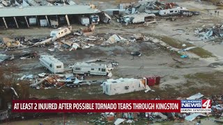 Possible tornado leaves quarter-mile wide damage in Kingston