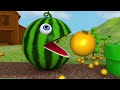 Learn Colors With PACMAN And Farm School Bus Watermelon Surprise Toy Street Vehicle MoonPacman