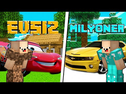 EVSİZ ARABA VS MİLYONER ARABA 😱 - Minecraft
