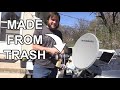 Small TV Dish Modified For HRPT Weather Satellites Trash Antenna Build W Beer Cans Duct Tape