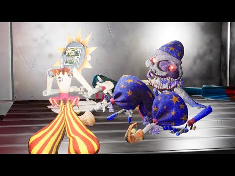 Sun jumpscares Nightmare Moon and destroys him - Five Nights at Freddy's: Security Breach