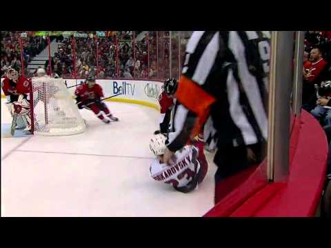 David Rundblad drills Alexei Ponikarovsky [HD]