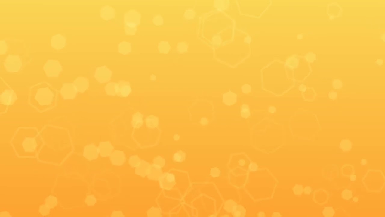 orange hexagonal shape moving animation. orange gradient background.