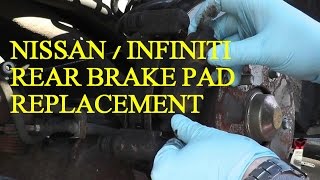 Nissan Maxima | Infiniti Rear Brake Pad Replacement with Basic Hand Tools HD