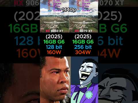 RX 9060 XT VS RX 9070 XT #shorts #pcgaming #pc #graphicscard #gpu #gaming #comparison