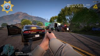 [NO COMMENTARY] GTA V LSPDFR | STOLEN MONEY TRUCK, FATALLY SHOOTOUT, MULTIPLE OFFICERS DOWN - CHP