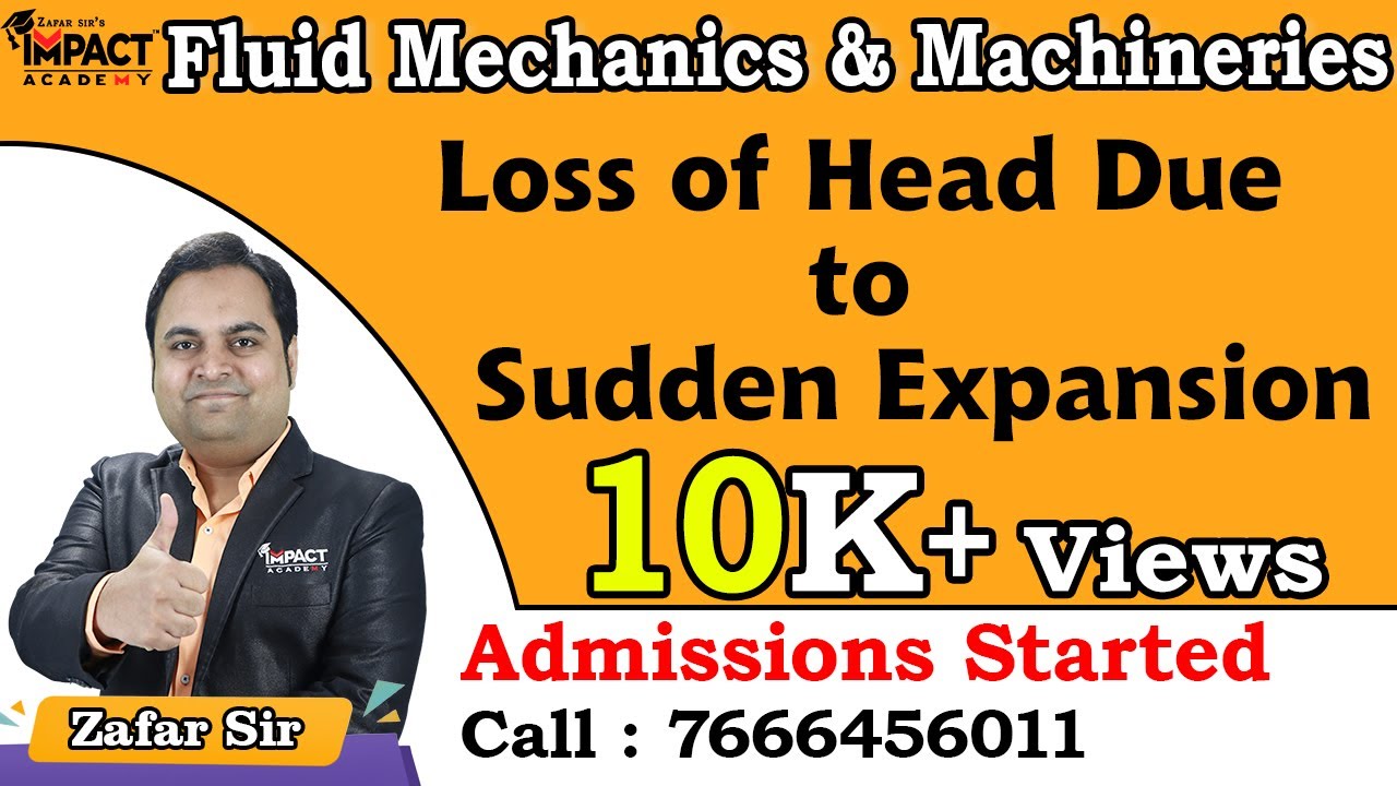Loss of Head Due to Sudden Expansion | Fluid Mechanics & Machineries | Mechanical Engineering