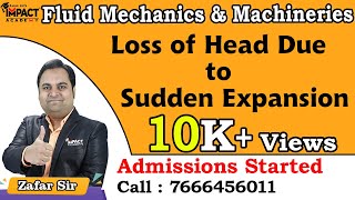 Loss of Head Due to Sudden Expansion | Fluid Mechanics & Machineries | Mechanical Engineering
