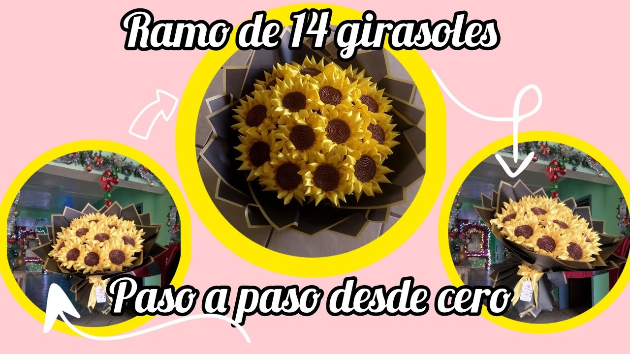 🌻BOUQUET OF 14 ETERNAL SUNFLOWERS🌻I show you how to assemble it from scratch with a detailed tuto...