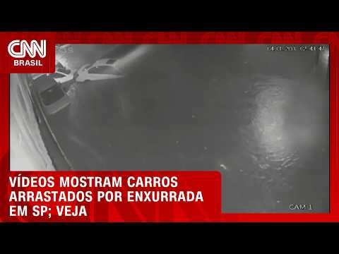 Mais de 20 carros são arrastados por enxurrada após temporal em SP; veja o momento | CNN 360º