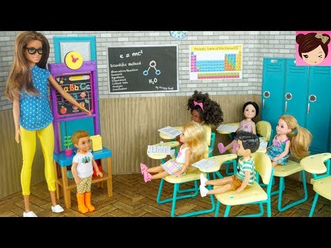 Barbie Chelsea Stands up for  The New Kid in Class - Barbie Teacher Classroom Playset