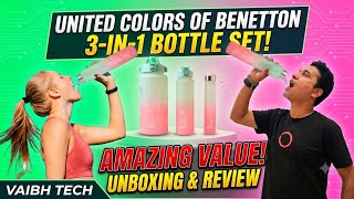 Benetton Water Bottle Set 3-in-1 Review & Unboxing