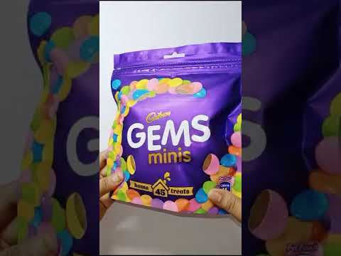 Cadbury GEMS minis home 45 treats review 😋|| #gems #shorts