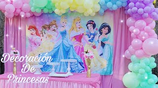 DECORACION DE PRINCESAS FACIL Y RAPIDA/guirnalda de globos [balloon garland how to]