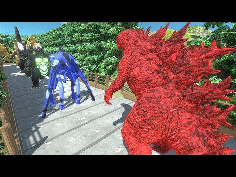 GODZILLA RED VS GHIDORAH  DEATH RUN - Animal Revolt Battle Simulator