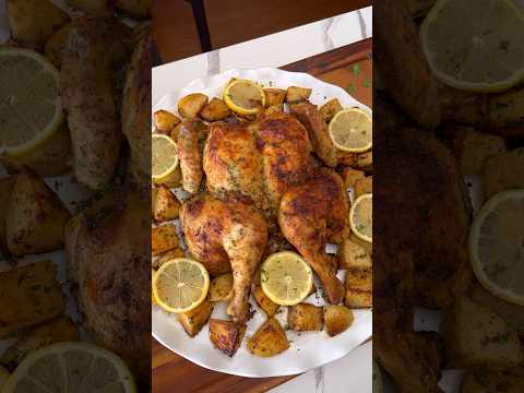 Greek Lemon Chicken & Potatoes🍋🇬🇷 Recipe is at spoonfulofsi.com or linked in the comments #recipe