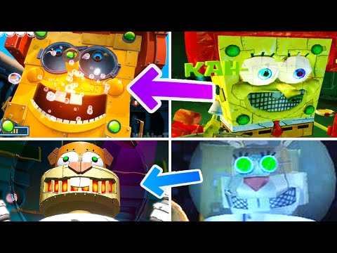 SpongeBob Battle for Bikini Bottom Rehydrated All Bosses Comparison (PS4-PS2)