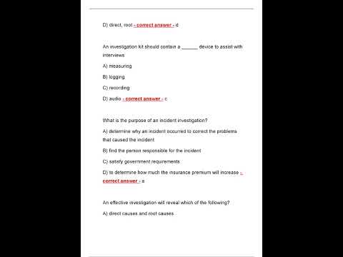 OSHA 30 Incident Investigation Latest 2023 Graded A+