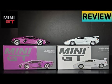 Feature Image thumbnail for the video blog It's Here!  Mini GT - Lamborghini Countach 25th Anniversary & Lamborghini Revuelto Viola - REVIEW by  booster_diecast