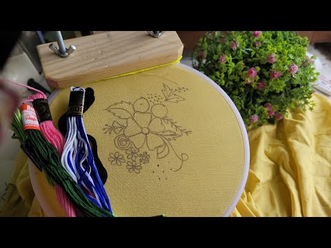Blooming Threads | Hand Embroidery Flower Bouquet Design #handbroidery #beads #flowerembroidery