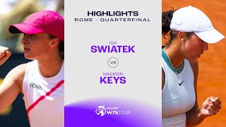 Теннис Iga Swiatek vs. Madison Keys | 2024 Rome Quarterfinal | WTA Match Highlights