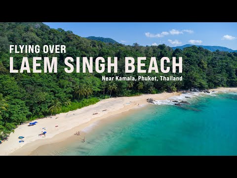 Flying over Laem Singh Beach: Phuket's Secluded Paradise