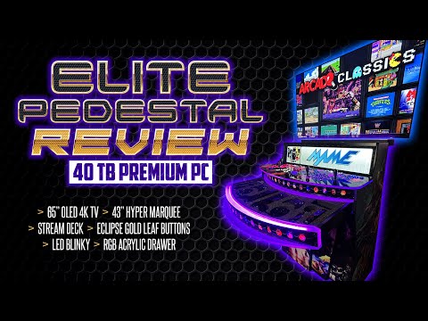 ELITE Pedestal 40 TB PC Ultimate Review - Retro-Cade + Arcade One LED Blinky, Teknoparrot, Gun Games