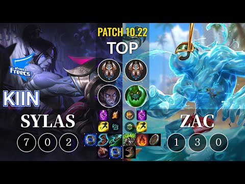 AF Kiin Sylas vs Zac Top - KR Patch 10.22