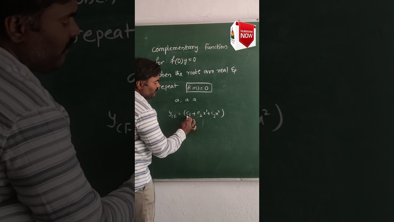 Complementary function example for Repeated roots