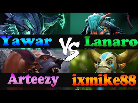 Dota 2 - Yawar And Arteezy  VS Lanaro  And ixmike88   -Ranked Match Gameplay