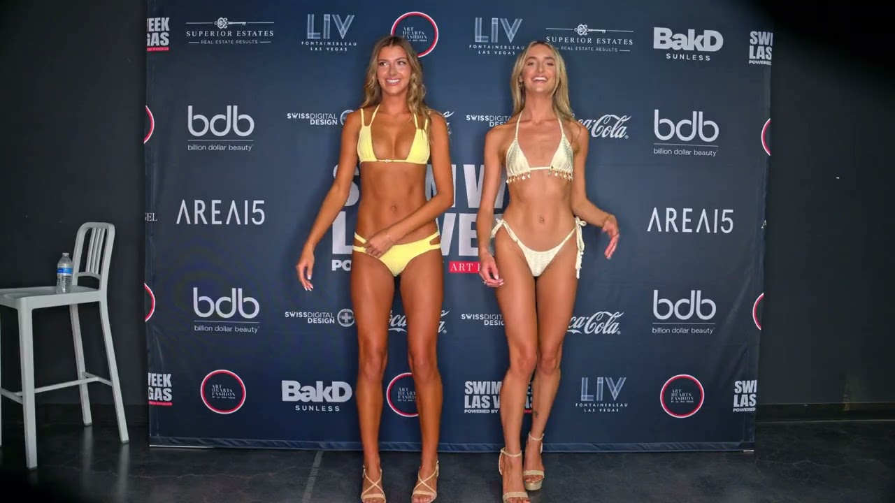 Models Heather Hollister & Kendra Shoemaker wearing Lybethras pose at AHF LVSW