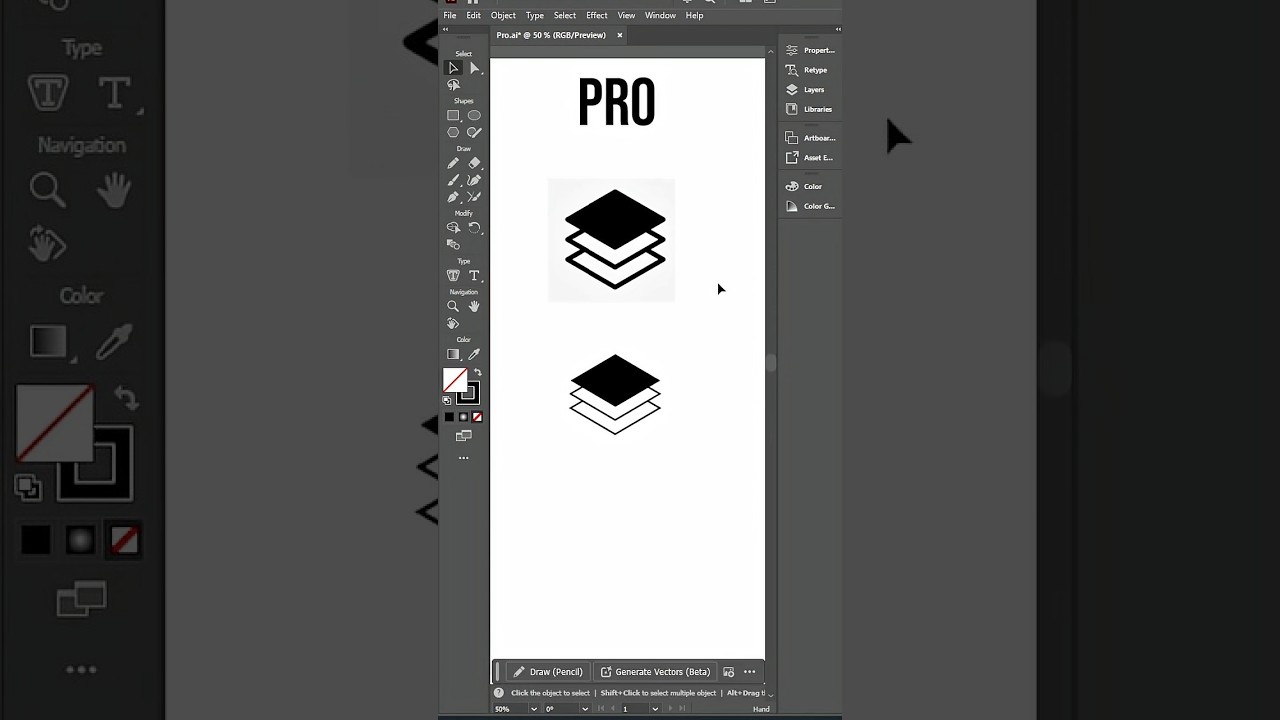 Adobe Illustrator 2025 - Tips to Draw Layer Icon Line like a PRO #shorts #explore #90s