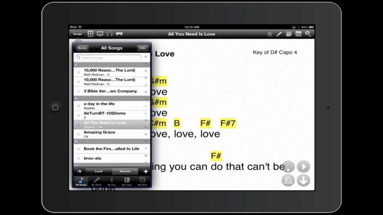 Creating Setlists in OnSong