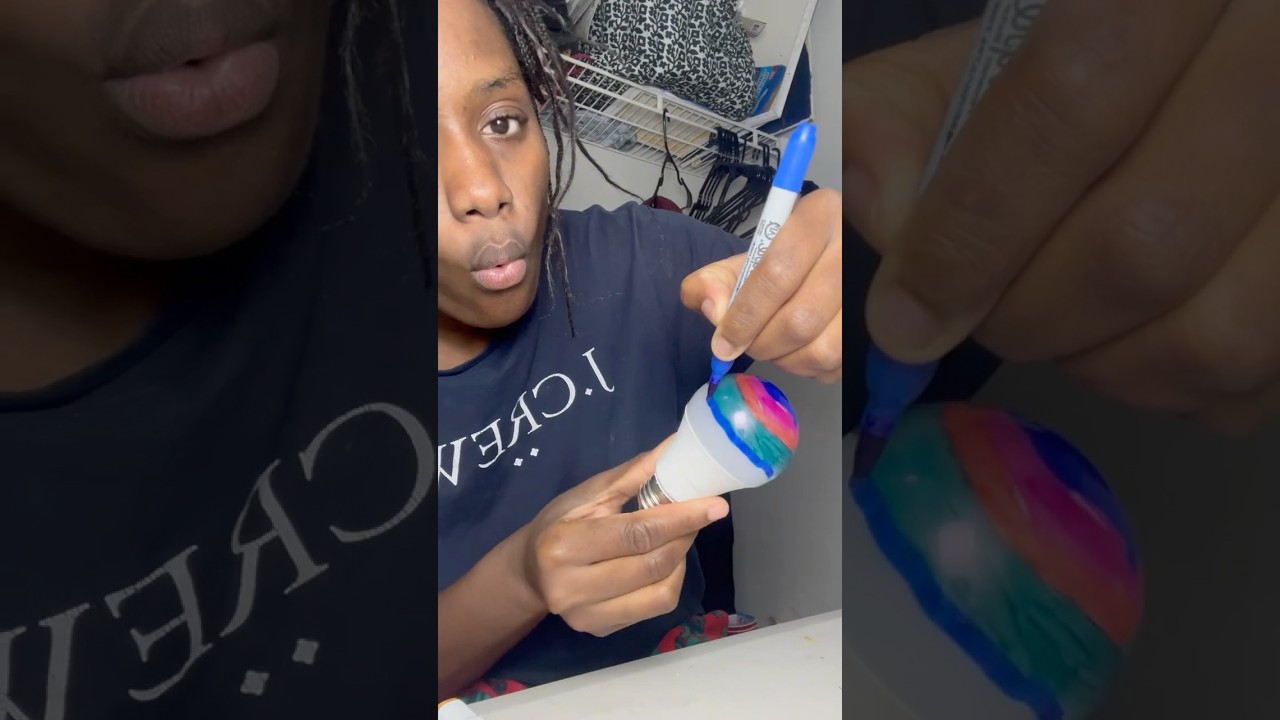 I Colored my LIGHTBULBS with SHARPIE 💡#diy #shorts