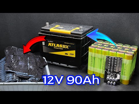 DIY 12V 90Ah LiFePO4 Battery Build – 24 Cell 32140 15Ah from Old Car Battery