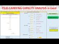 PILES CARRYING CAPACITY ANALYSIS In Excel Load Carrying Capacity Of Piles For Pile Cap Design