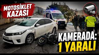  Motosiklet Kazası Kamerada 1 Yaralı